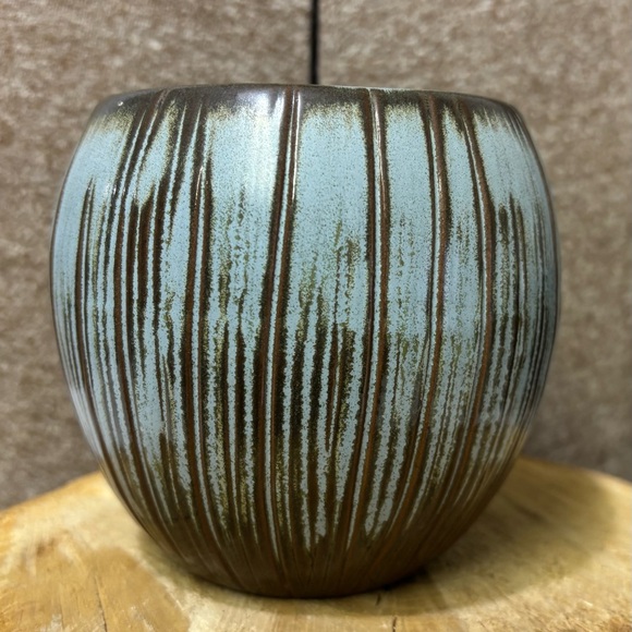 Vintage “Frankoma” T7 Tiki Coconut Mug-Turquoise/Blue/Brown color-Ceramic - Picture 3 of 7